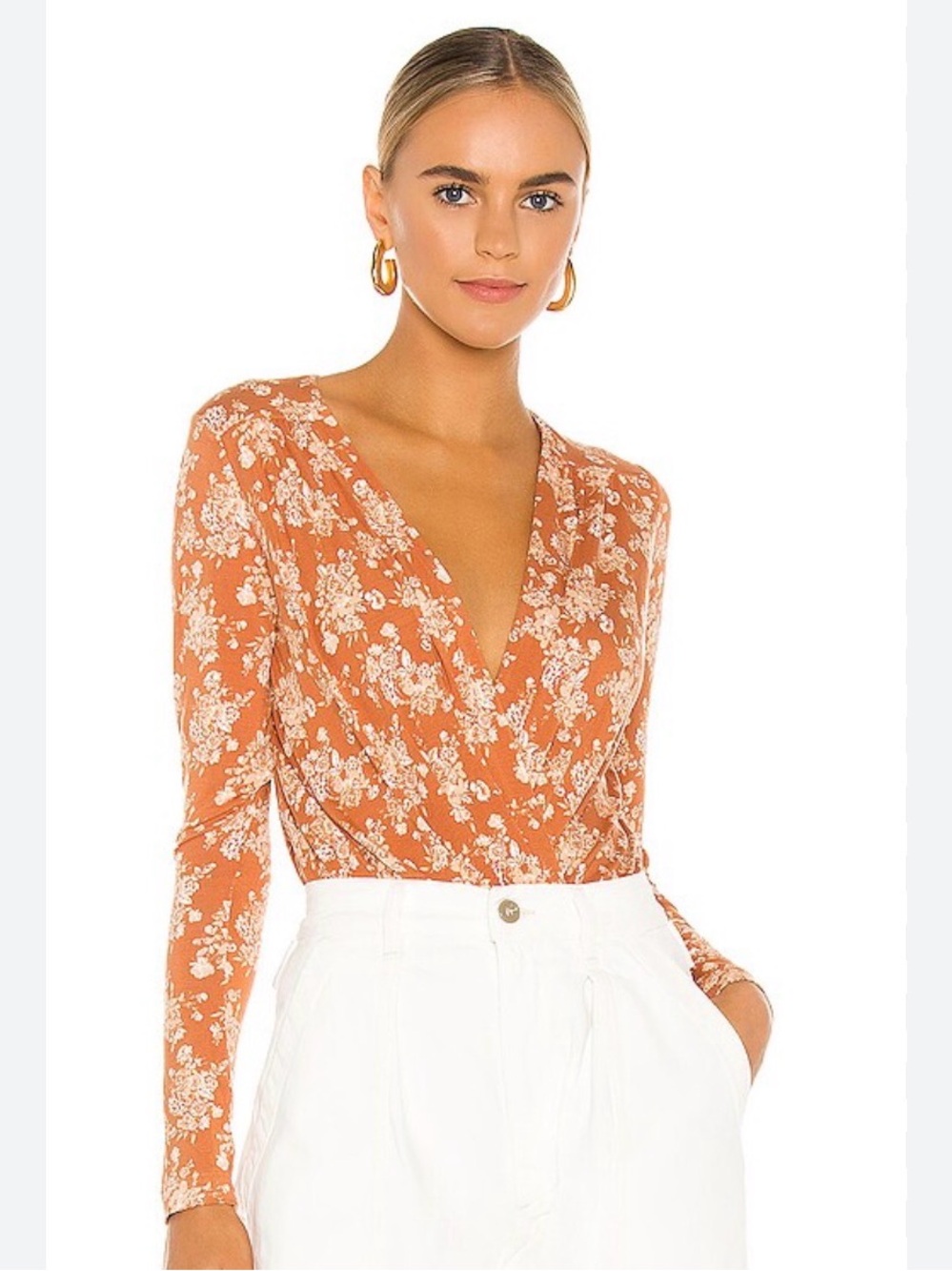 Intimately Free Printed Turnt Bodysuit in Copper